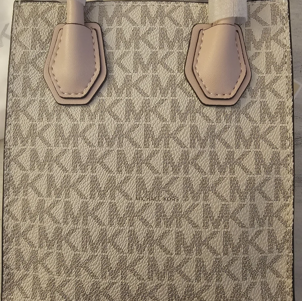NWT Michael Kors Mercer XS NS Shopper Crossbody Bag Powder Blush Pink